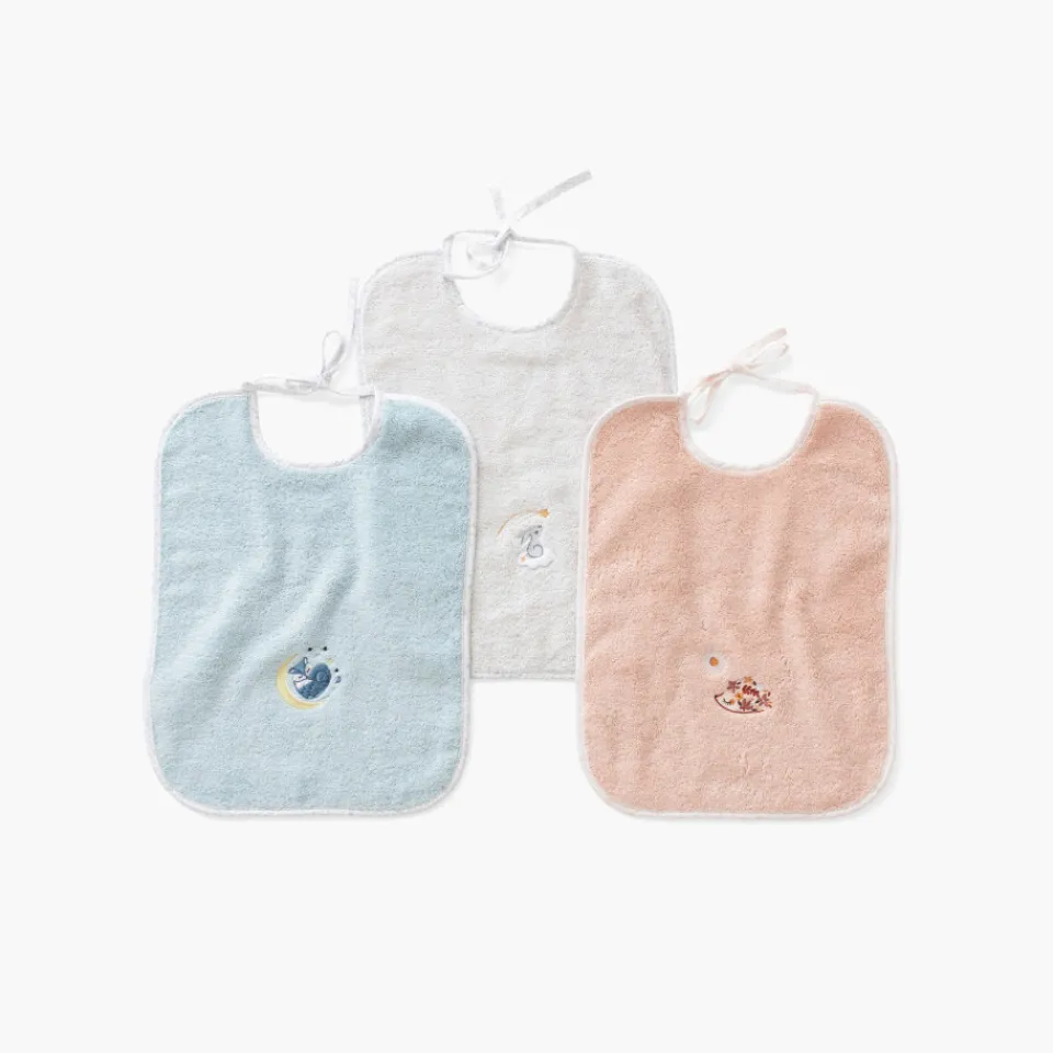 Carré Blanc Bavoir coton bio Illumine craie|Enfant Bavoirs & Mini-bavoirs