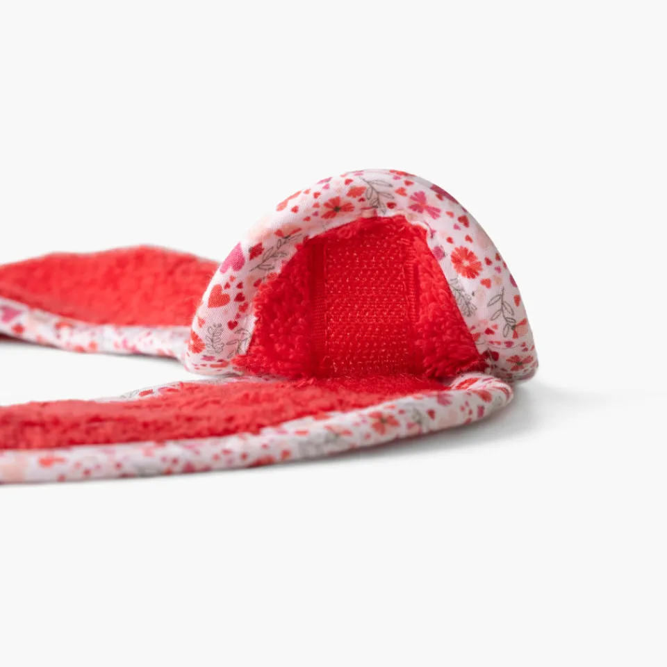 Carré Blanc Bavoir coton bio Mes rêves rouge tendre|Enfant Bavoirs & Mini-bavoirs