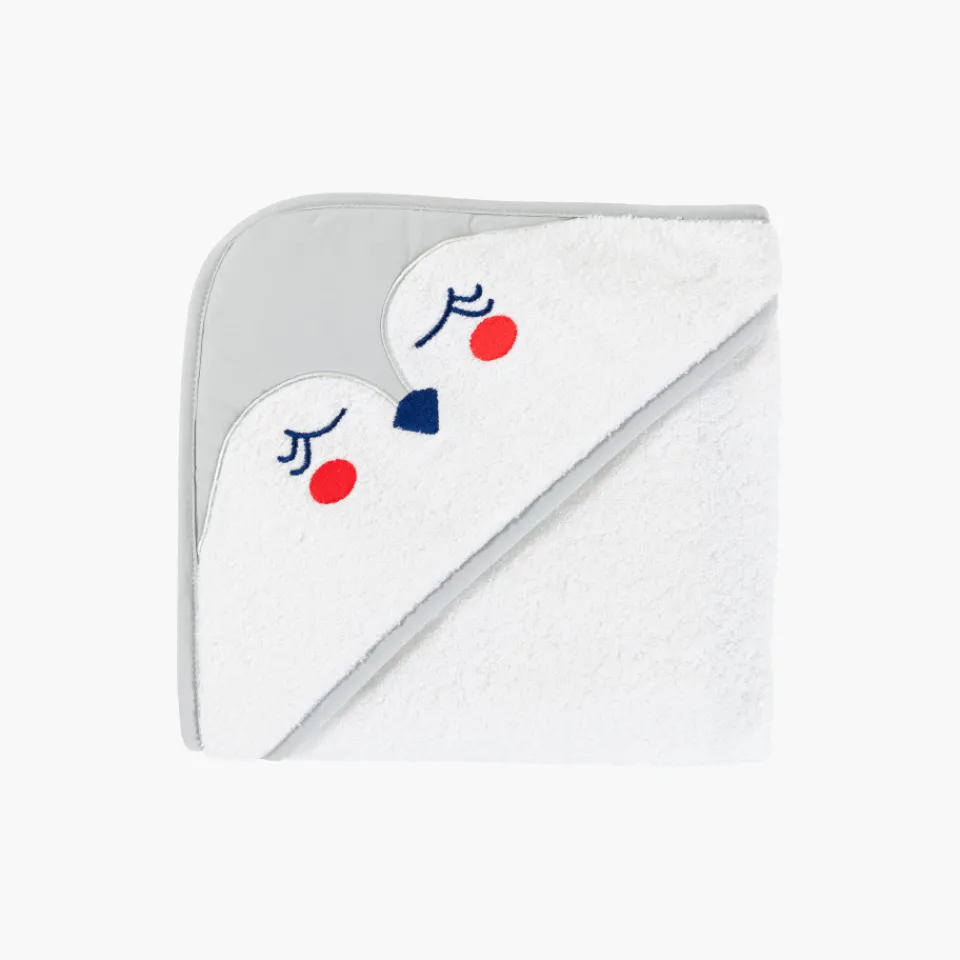 Carré Blanc Cape de bain coton Artica blanc|Enfant Capes De Bain