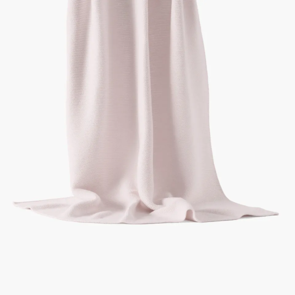 Carré Blanc Couverture tricot coton bio Bienvenue nude|Enfant Linge De Litbio|Accessoires