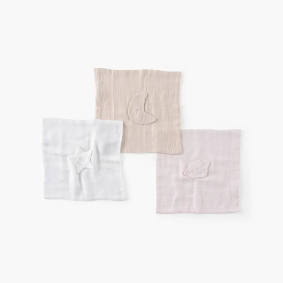 Carré Blanc Doudou coton bio Bienvenue blanc|Enfant Accessoires|Nouveautés Bébénew