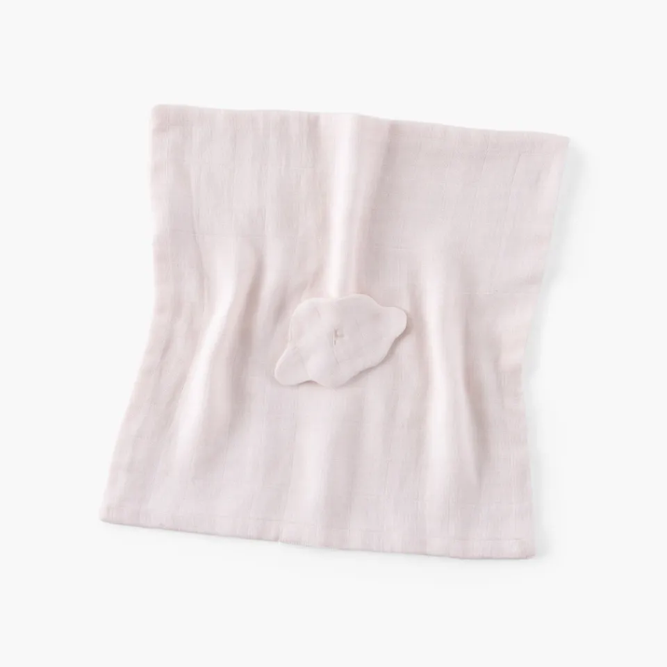Carré Blanc Doudou coton bio Bienvenue nude|Enfant Accessoires|Nouveautés Bébénew