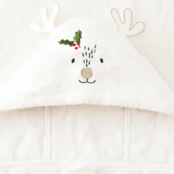 Carré Blanc Drap de bain à capuche coton Xmasful ivoire|Enfant Draps De Bain|Nouveautés Bébénew