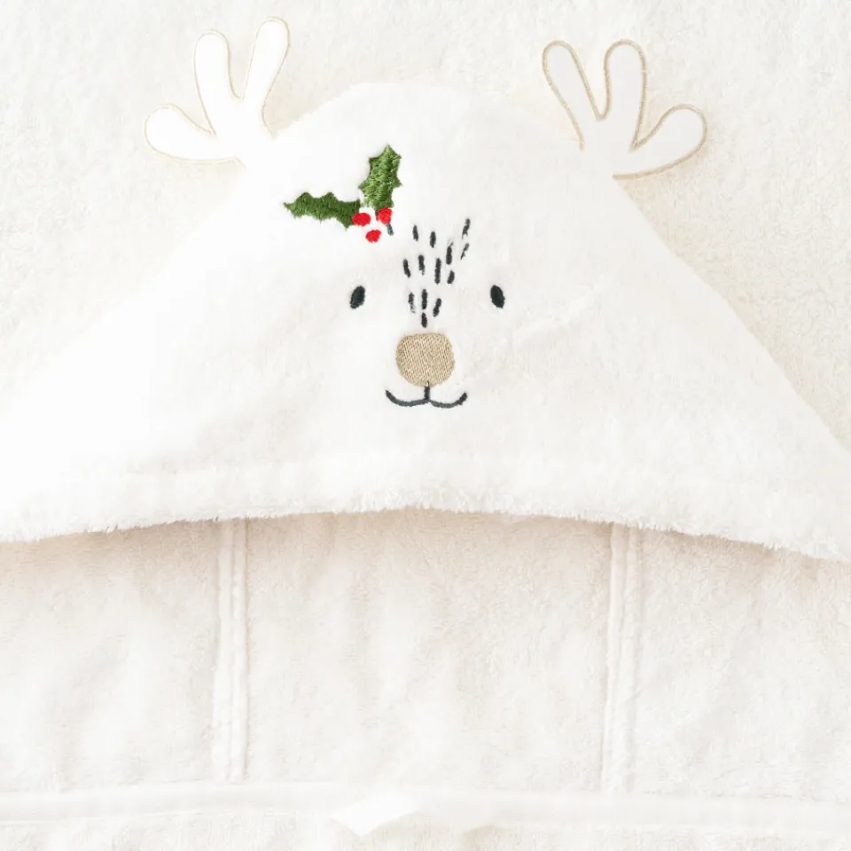 Carré Blanc Drap de bain à capuche coton Xmasful ivoire|Enfant Draps De Bain|Nouveautés Bébénew