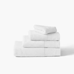 Carré Blanc Drap de bain bouclette de coton biologique Source blanc| Draps De Bain