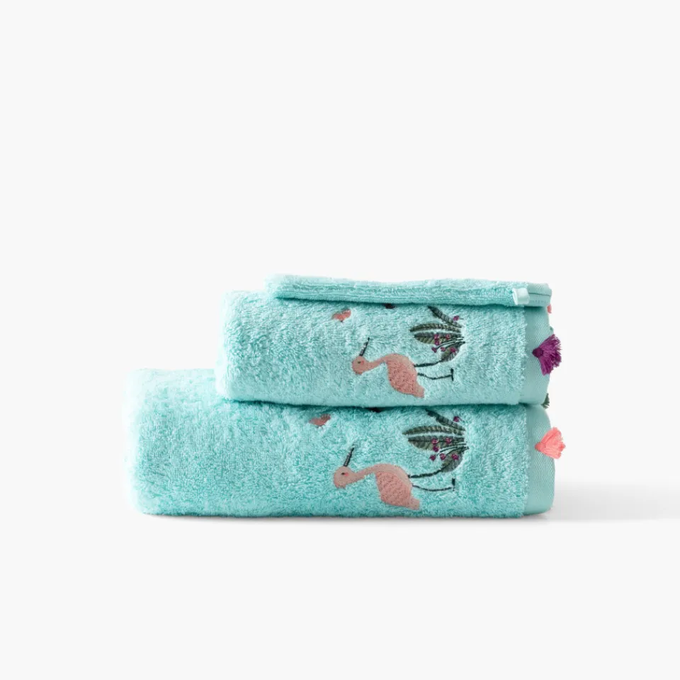 Carré Blanc Drap de bain coton Aruba celadon|Enfant Draps De Bain