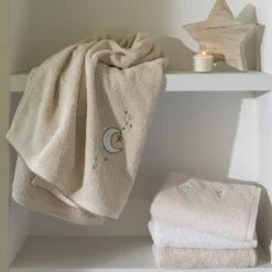 Carré Blanc Drap de bain coton bio Bienvenue nude|Enfant Draps De Bain|Nouveautés Bébénew