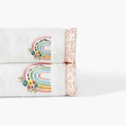 Carré Blanc Drap de bain coton bio Rêve d'or blanc|Enfant Draps De Bain
