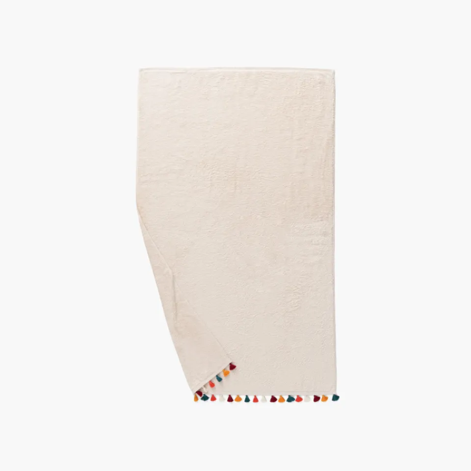 Carré Blanc Drap de bain coton Eclats naturel| Draps De Bain