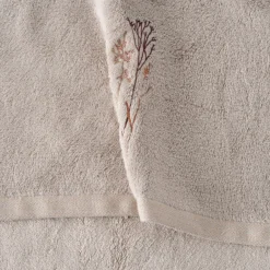 Carré Blanc Drap de bain coton et viscose de bambou Aura taupe|Femme Coffrets Cadeaux|Draps De Bain
