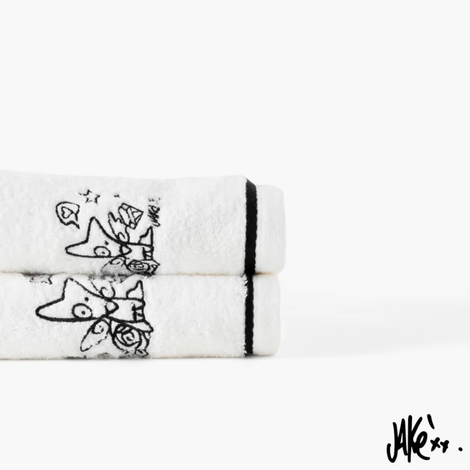 Carré Blanc Drap de bain coton Jakè x| Draps De Bain