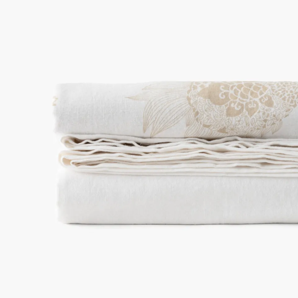 Carré Blanc Drap de lit coton Amorgos| Draps De Lit