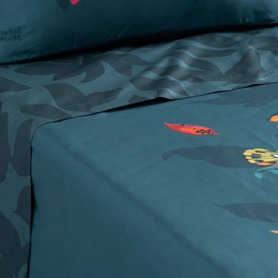 Carré Blanc Drap de lit coton Eclats| Draps De Lit