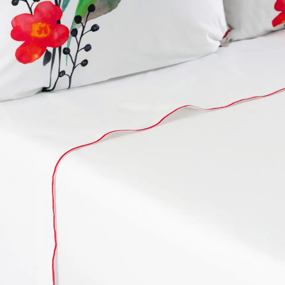 Carré Blanc Drap de lit coton Rosella|Femme Coffrets Cadeaux|Draps De Lit