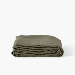 Carré Blanc Drap de lit lin lavé Songe bocage| Draps De Lit