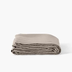 Carré Blanc Drap de lit lin lavé Songe grège| Draps De Lit