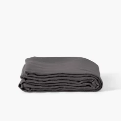Carré Blanc Drap de lit lin lavé Songe charbon| Draps De Lit