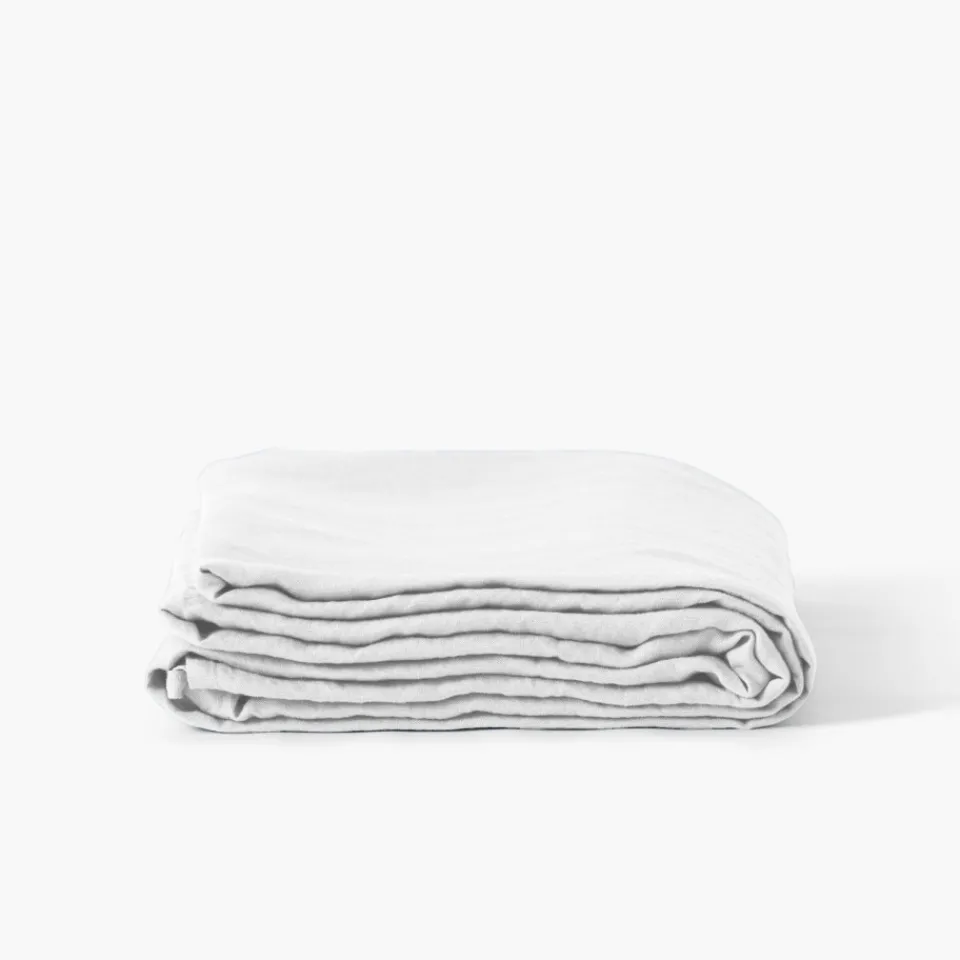 Carré Blanc Drap de lit lin lavé Songe blanc| Draps De Lit