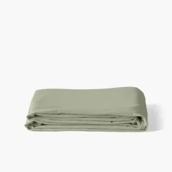 Carré Blanc Drap de lit pur coton lavé biologique Souffle sauge| Draps De Lit