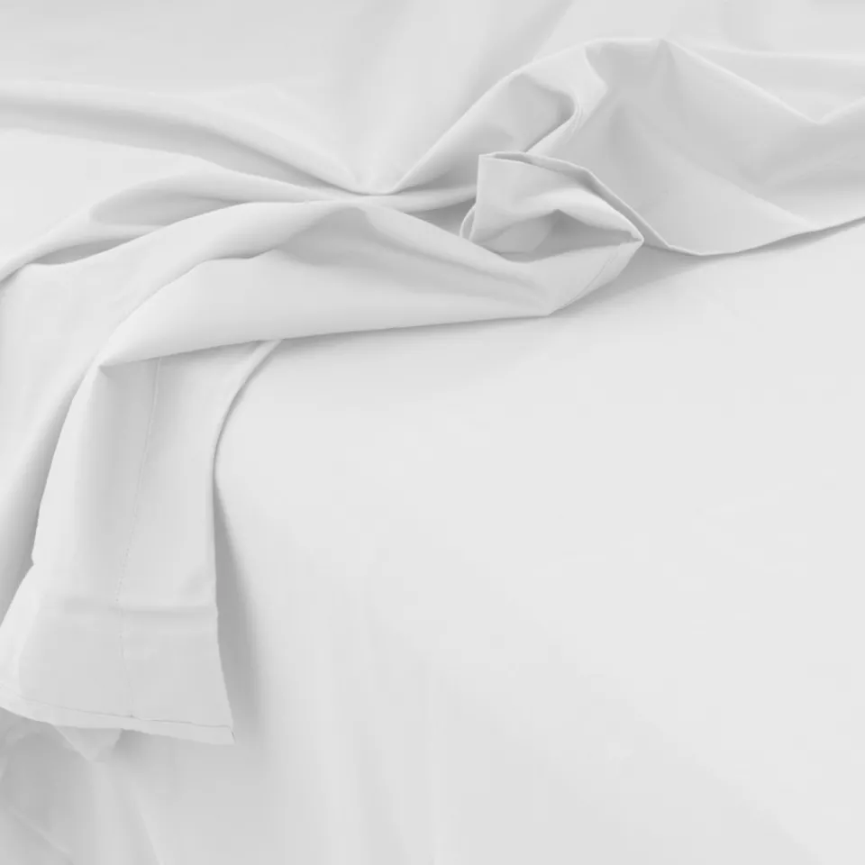 Carré Blanc Drap de lit satin de coton lavé bio Quartz blanc| Draps De Lit