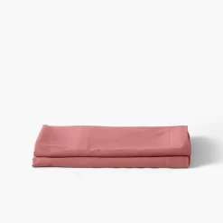 Carré Blanc Drap de lit satin de coton jacquard pois et rayures Prestige santal| Draps De Lit