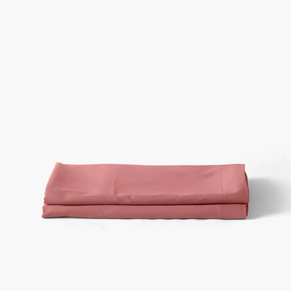 Carré Blanc Drap de lit satin de coton jacquard pois et rayures Prestige santal| Draps De Lit