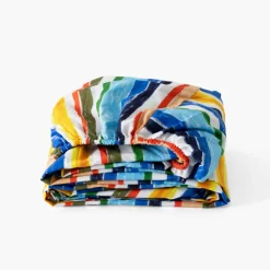 Carré Blanc Drap housse coton bio Pinata|Enfant Linge De Litbio|Draps Housse