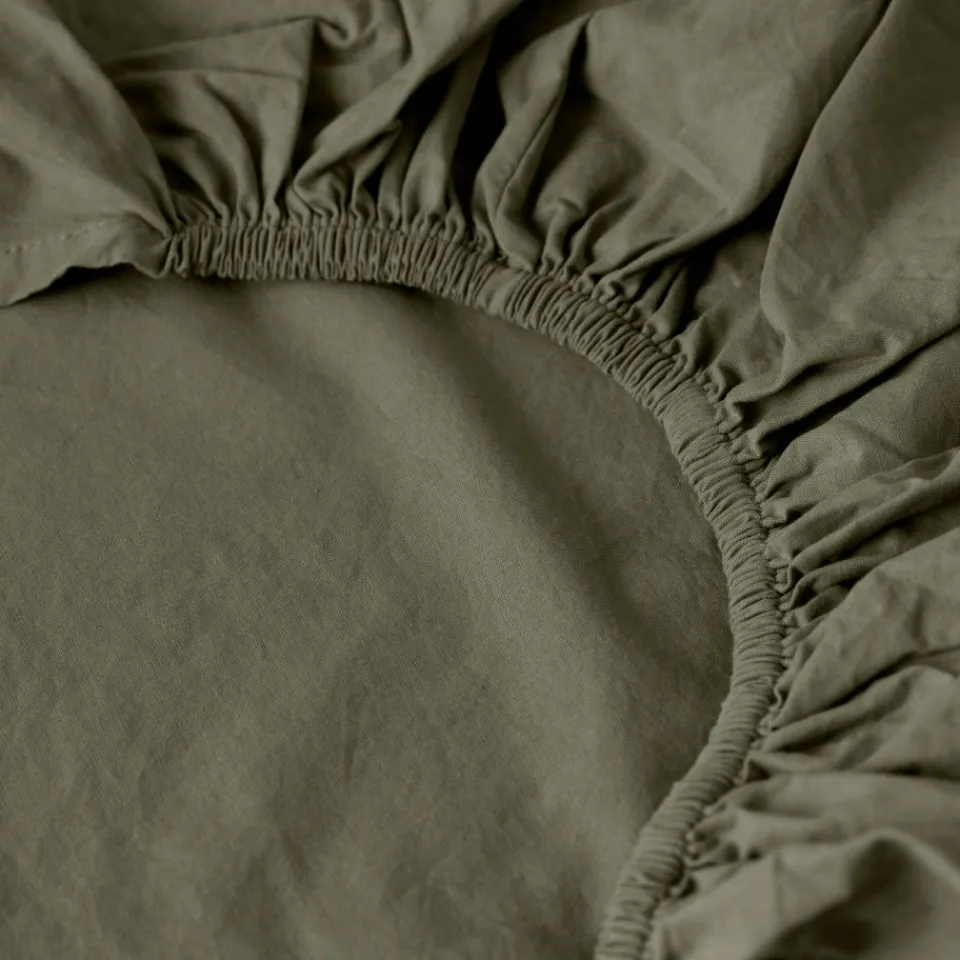 Carré Blanc Drap housse coton lavé Songe bocage| Draps Housse