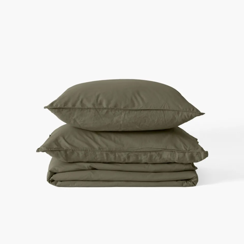 Carré Blanc Drap housse coton lavé Songe bocage| Draps Housse