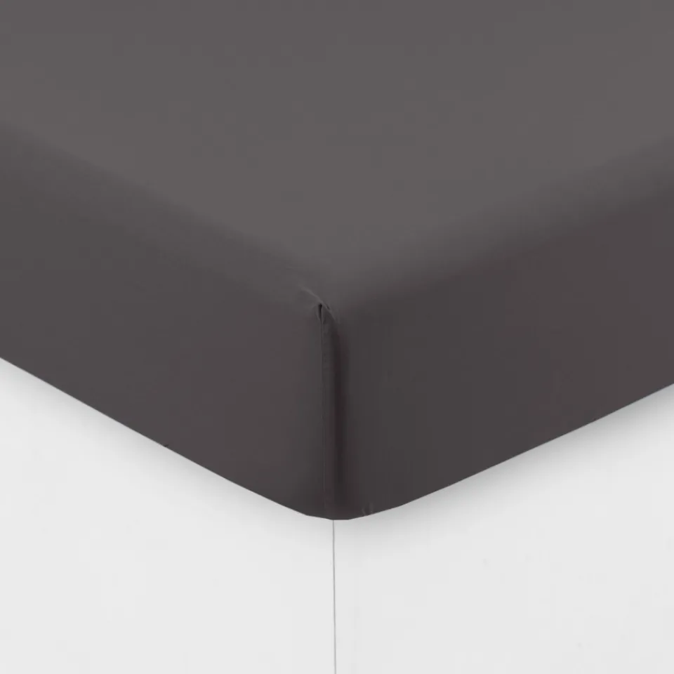 Carré Blanc Drap housse coton lavé Songe charbon| Draps Housse