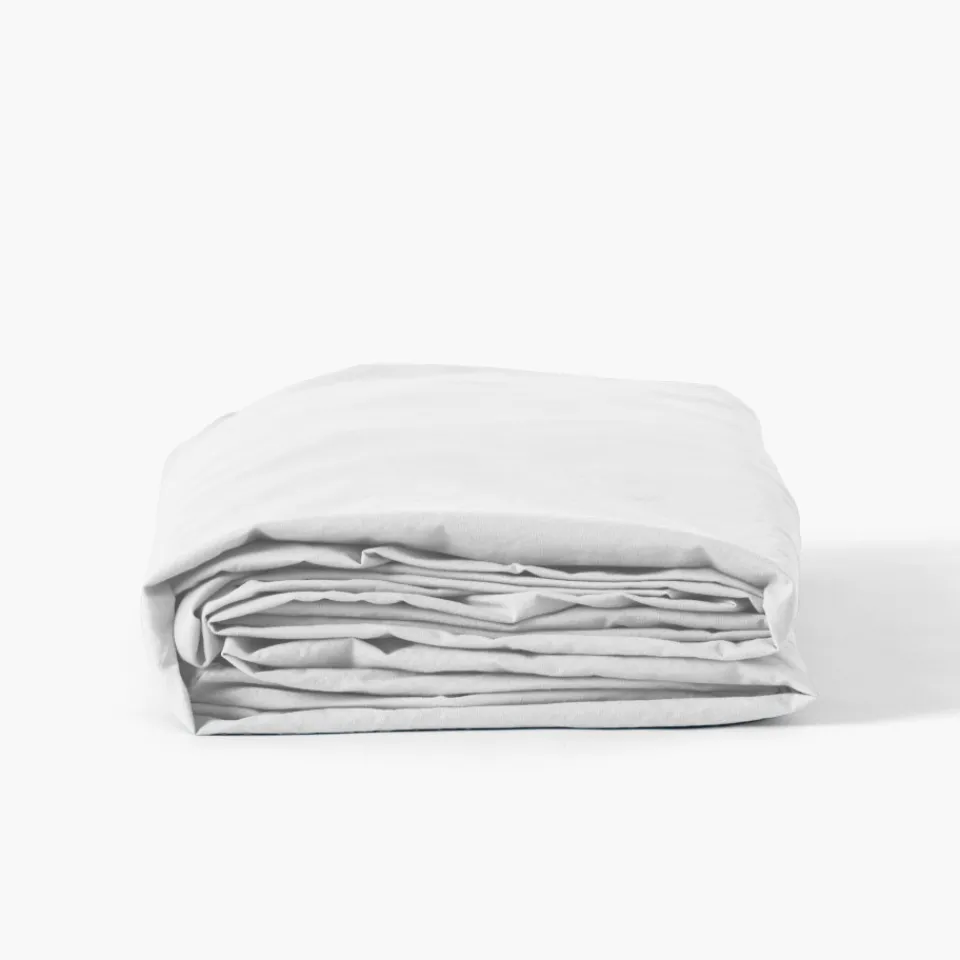 Carré Blanc Drap housse coton lavé Songe blanc| Draps Housse
