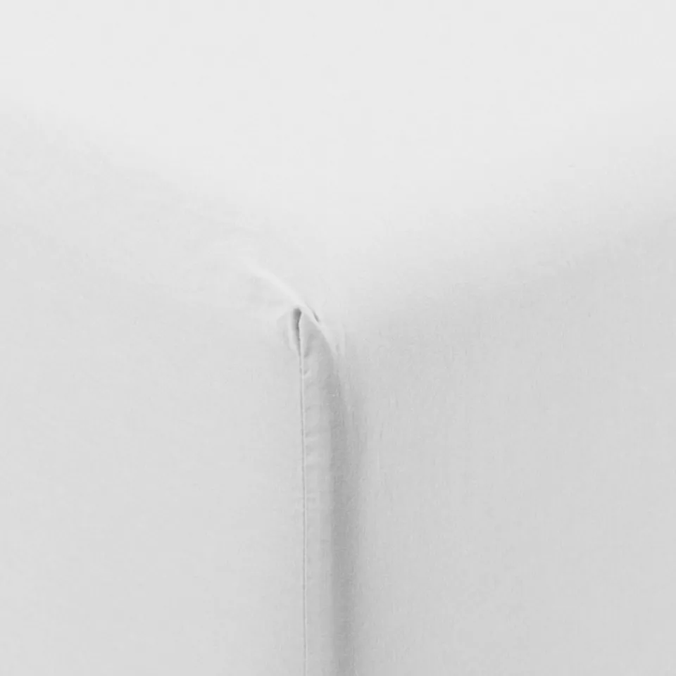 Carré Blanc Drap housse coton lavé Songe blanc| Draps Housse