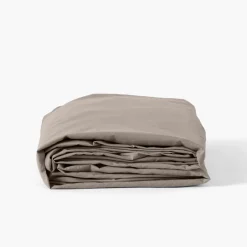 Carré Blanc Drap housse coton lavé Songe grège| Draps Housse