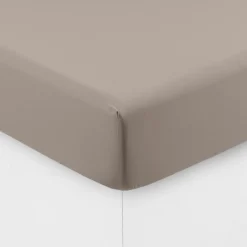 Carré Blanc Drap housse coton lavé Songe grège| Draps Housse