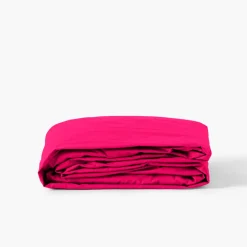 Carré Blanc Drap housse percale de coton Neo magenta| Draps Housse