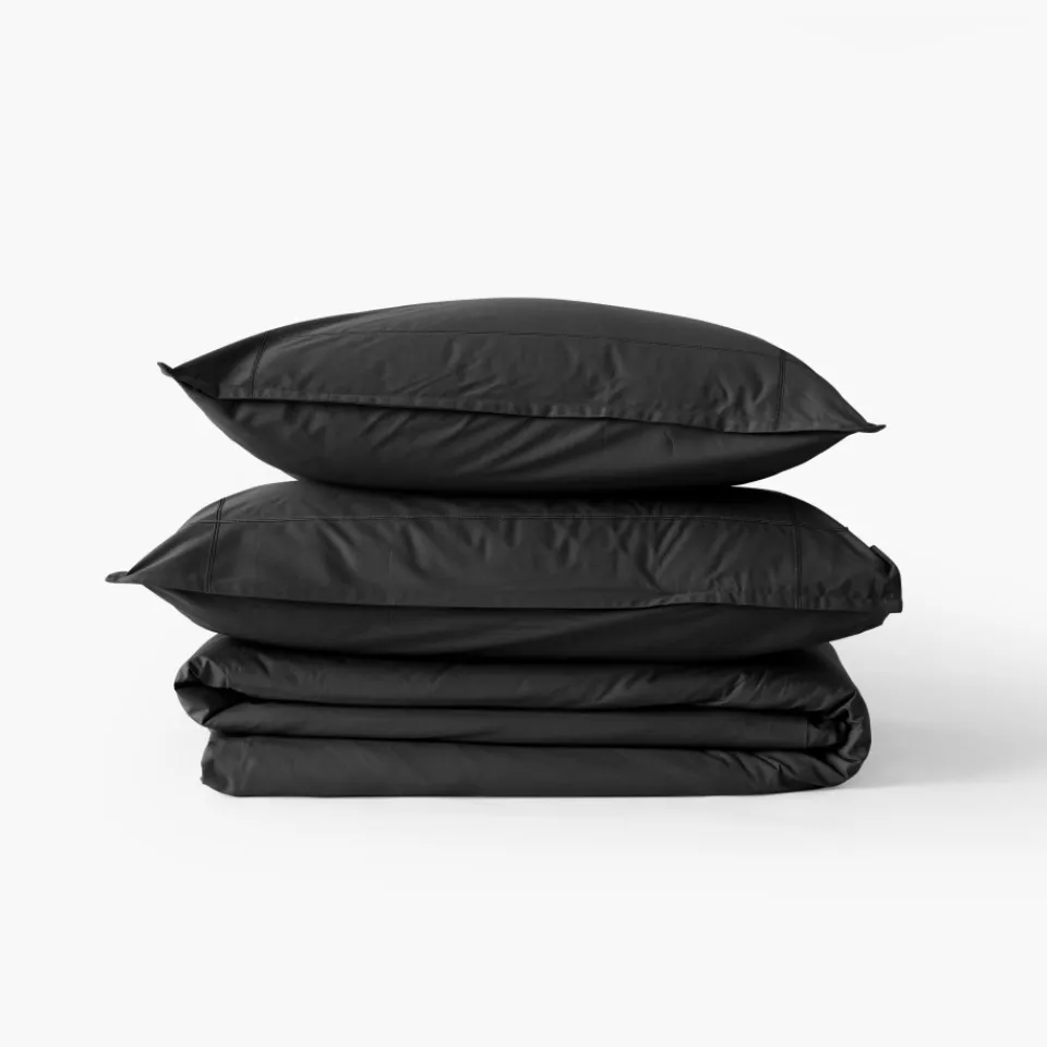 Carré Blanc Drap housse percale de coton Neo anthracite| Draps Housse