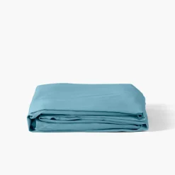 Carré Blanc Drap housse satin de coton uni Prestige glacier| Draps Housse
