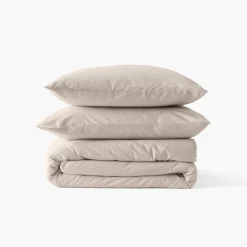 Carré Blanc Drap housse satin de coton lavé bio Quartz dune|Femme Coffrets Cadeaux|Draps Housse