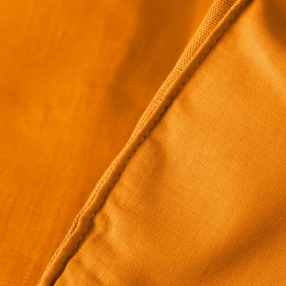 Carré Blanc Edredon lin et coton lavé Songe curcuma| Plaids Et Couvre-lits|Plaids