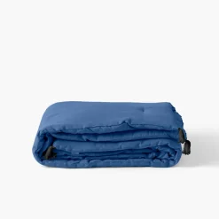 Carré Blanc Edredon lin lavé Songe bleu de chine| Plaids Et Couvre-lits|Plaids