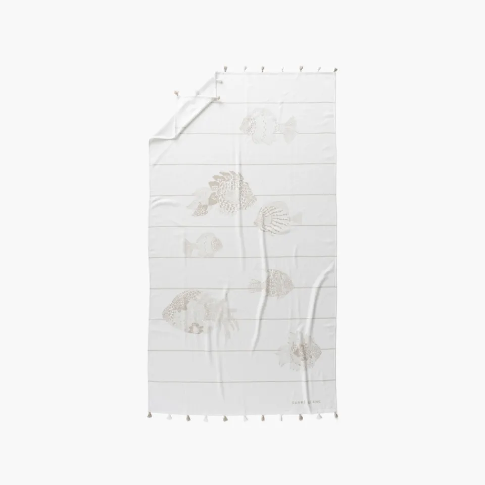 Carré Blanc Fouta coton Amorgos| La Plage
