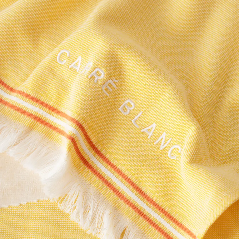 Carré Blanc Fouta coton Laplaya jaune| La Plage
