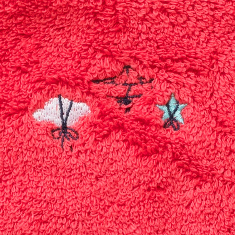 Carré Blanc Gant de toilette coton Atlantis corail|Enfant Gants De Toilette