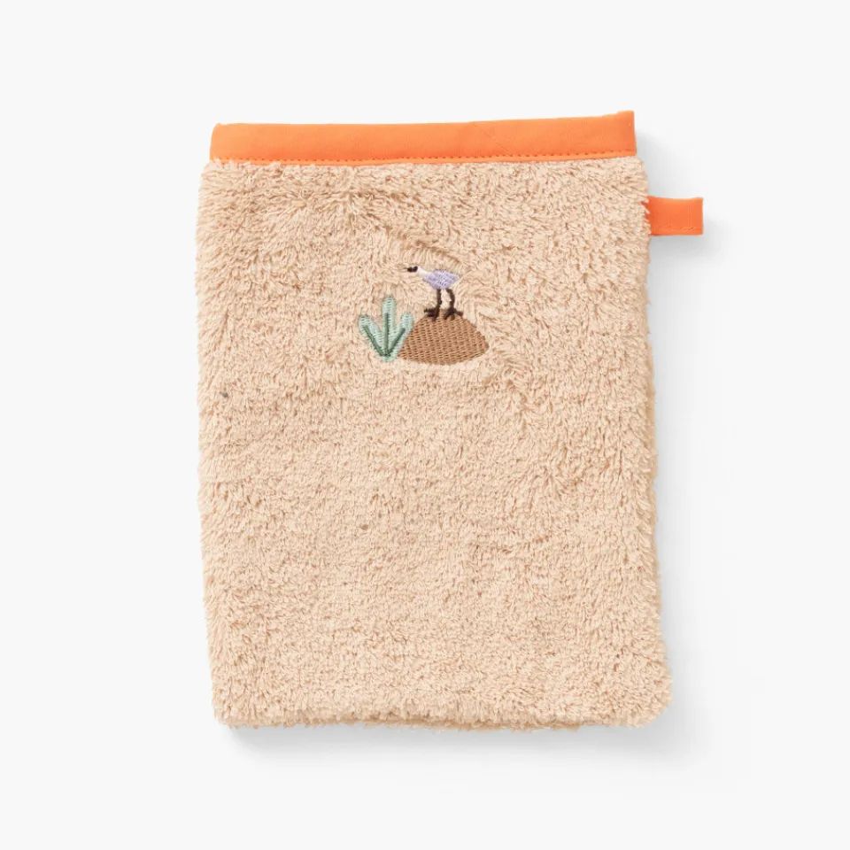 Carré Blanc Gant de toilette coton bio Safari|Enfant Gants De Toilette