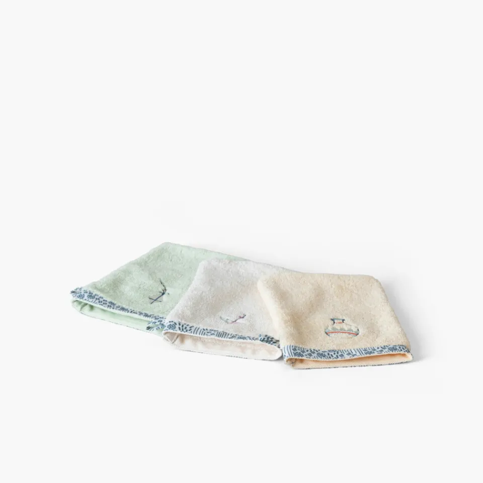 Carré Blanc Gant de toilette coton bio Dandine paille|Enfant Gants De Toilette
