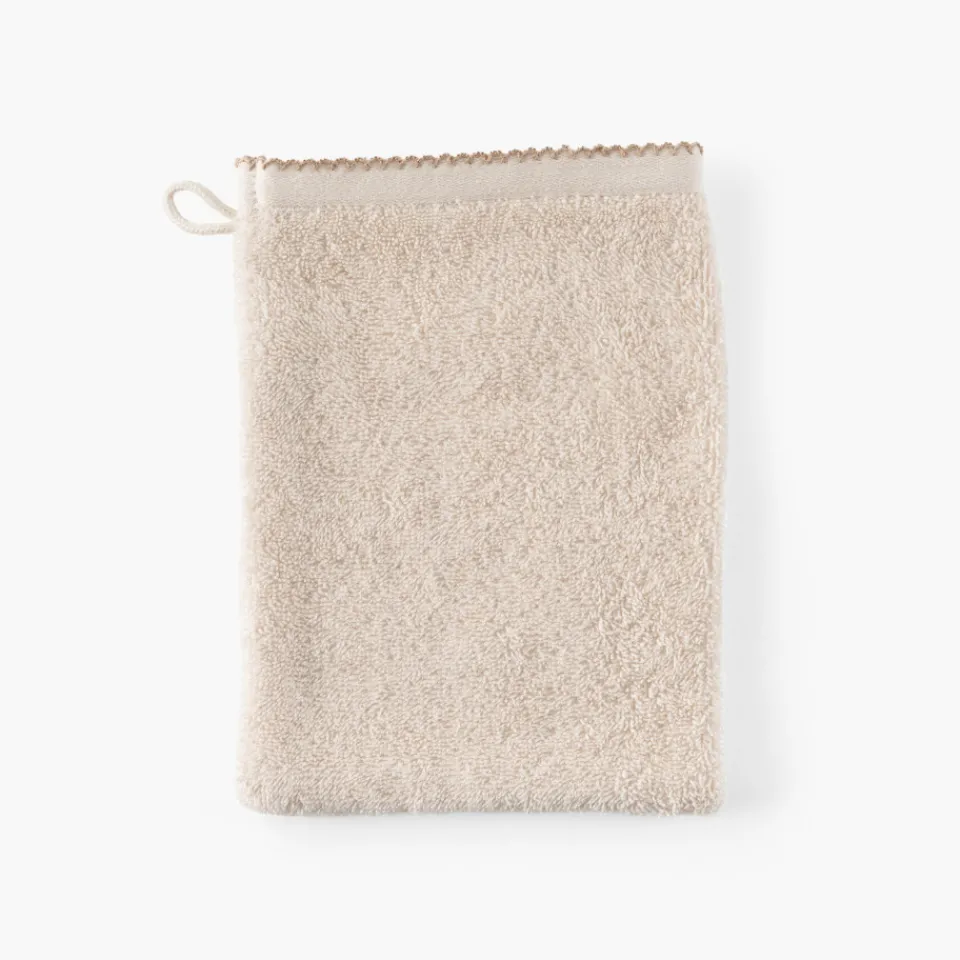 Carré Blanc Gant de toilette coton bio Bienvenue naturel|Enfant Nouveautés Bébénew|Gants De Toilette