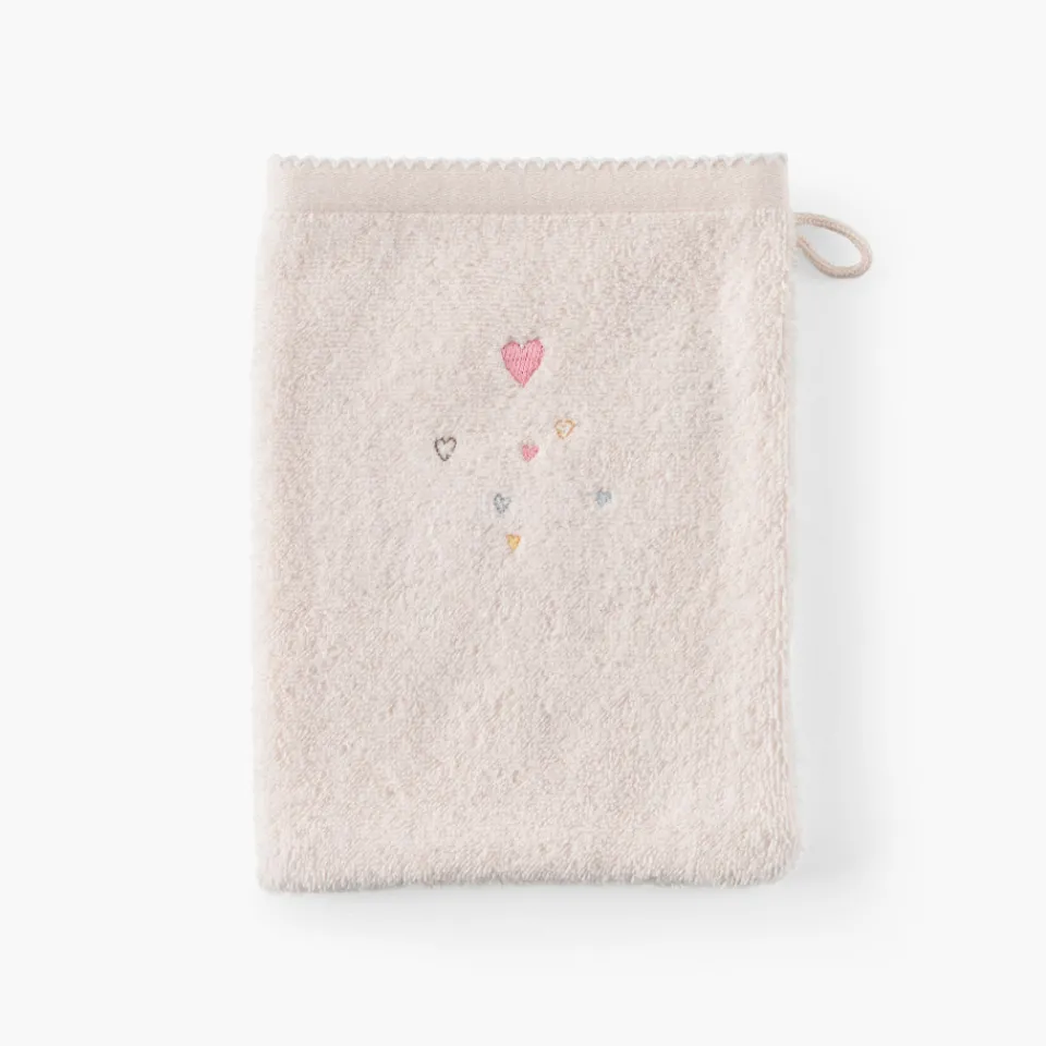 Carré Blanc Gant de toilette coton bio Bienvenue nude|Enfant Gants De Toilette|Nouveautés Bébénew