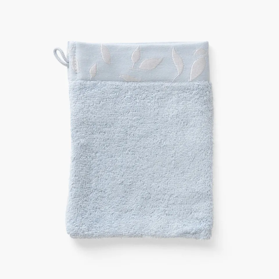 Carré Blanc Gant de toilette coton et viscose de bambou Equinoxe bleu givre| Gants De Toilette