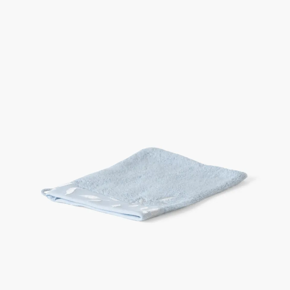 Carré Blanc Gant de toilette coton et viscose de bambou Equinoxe bleu givre| Gants De Toilette