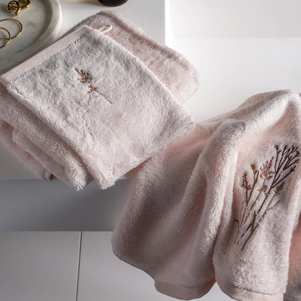 Carré Blanc Gant de toilette coton et viscose de bambou Aura nude| Gants De Toilette